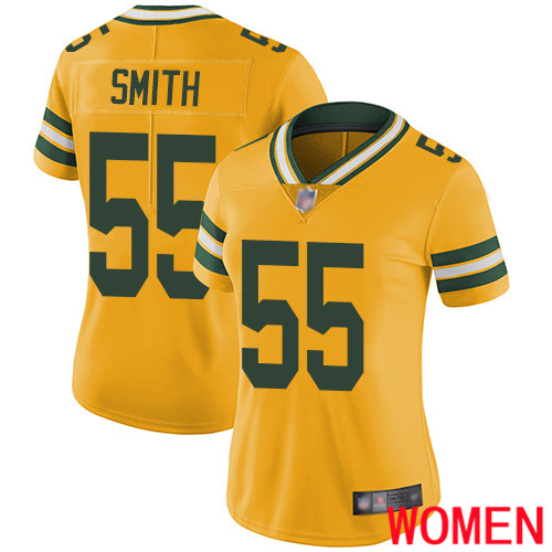 Green Bay Packers Limited Gold Women #55 Smith Za Darius Jersey Nike NFL Rush Vapor Untouchable->green bay packers->NFL Jersey